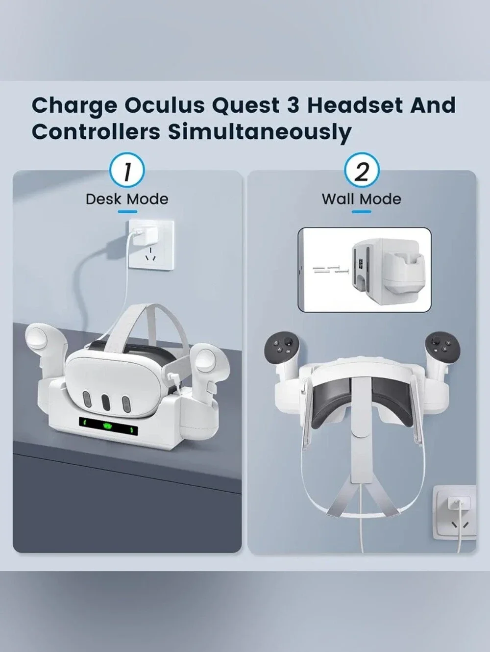OCULUS/META QUEST 3 CHARGING DOCK & STAND FOR META QUEST 3 CONTROLLER & HEADSET